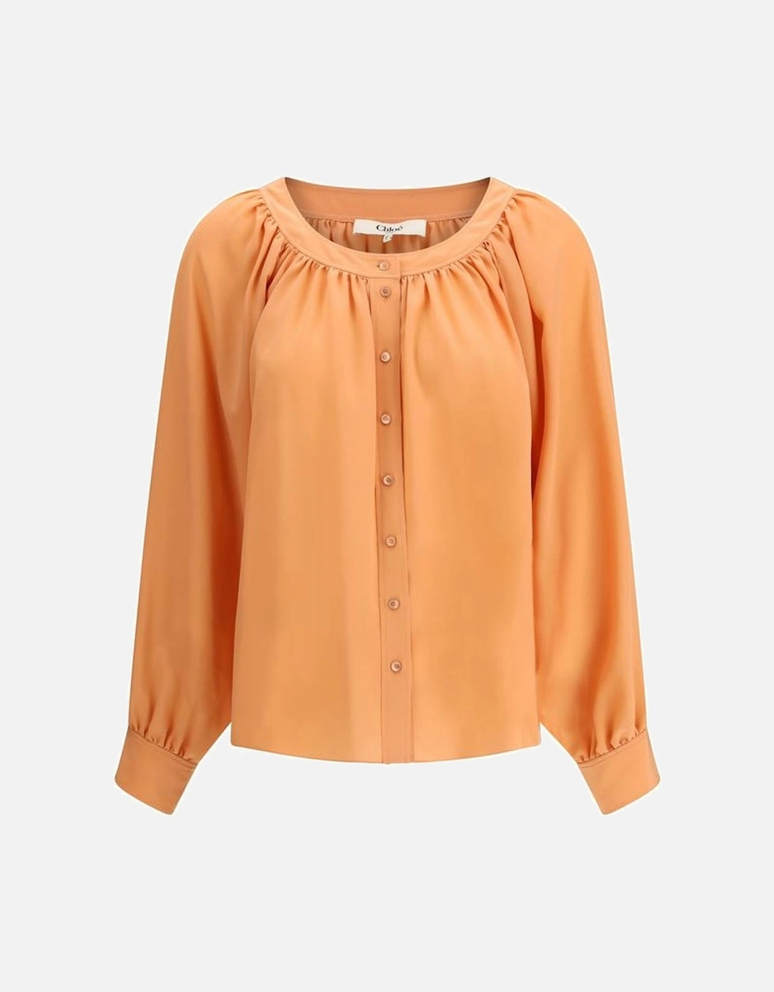 Silk Shirt with Rounded Neckline and Button Closure Women - Multicolor, 4 of 3
