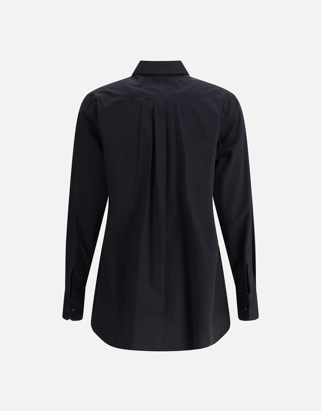 Elegant Lace Insert Classic Collar Shirt Women - Black