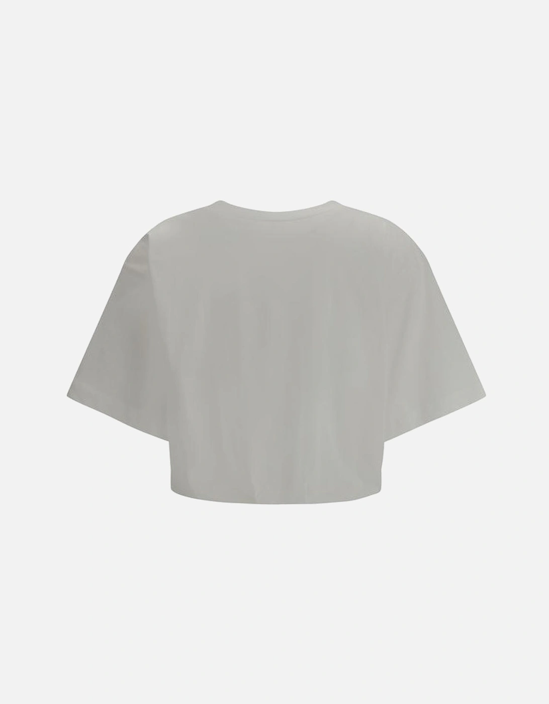 Cropped Ribbed Crew Neck T-Shirt with Signature Stitching Women -