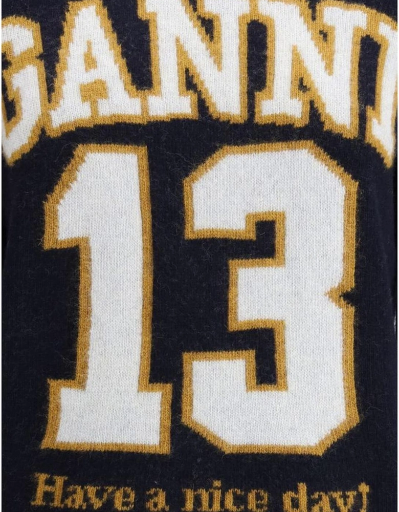 Baseball Sweater with Graphic Signature Women - Blue