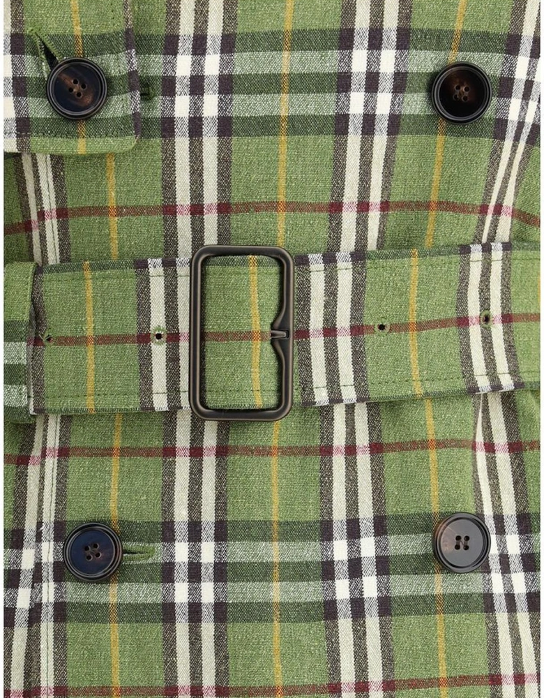 Check Archive Double-Breasted Coat Women - Green Jackets