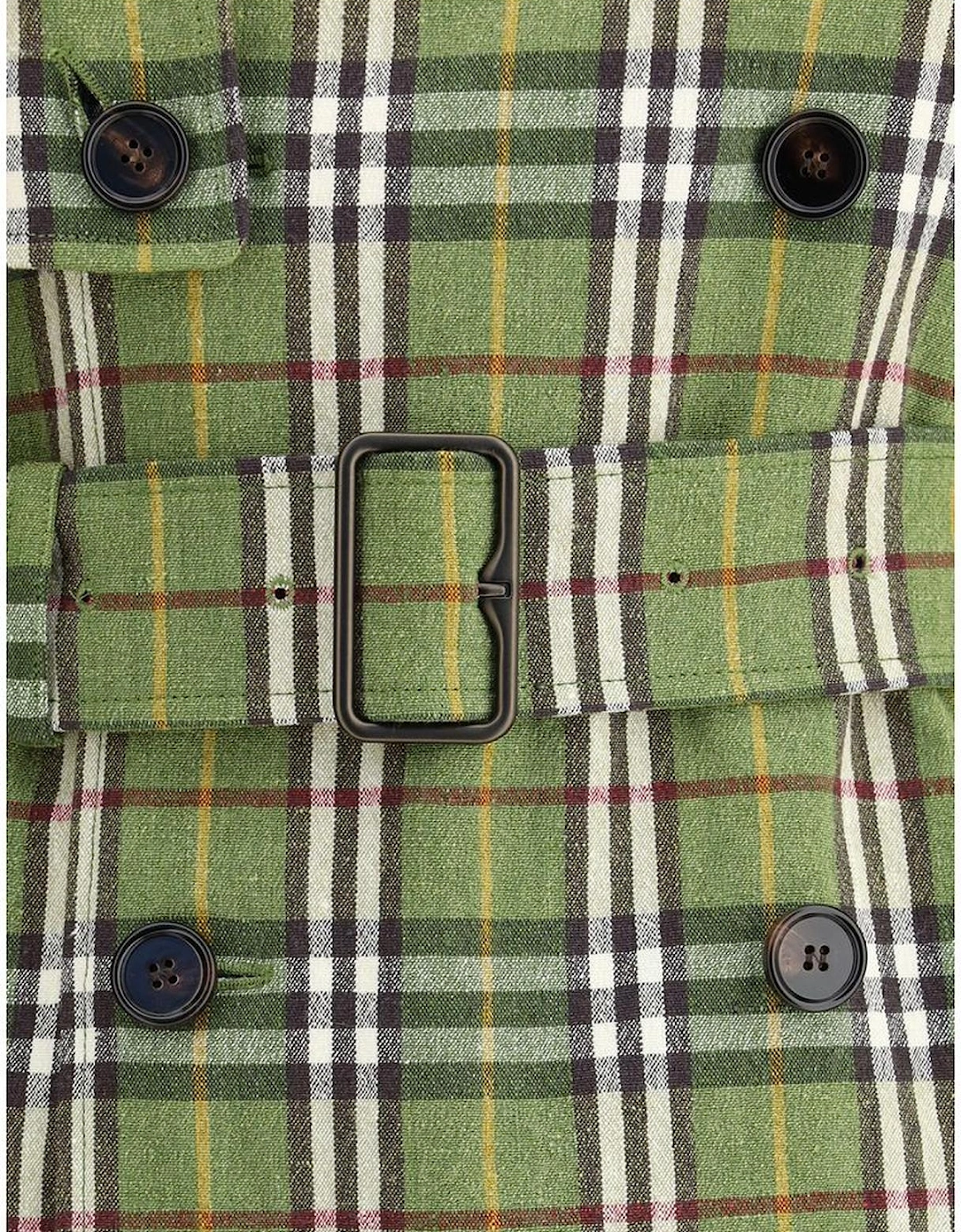 Check Archive Double-Breasted Coat Women - Green Jackets