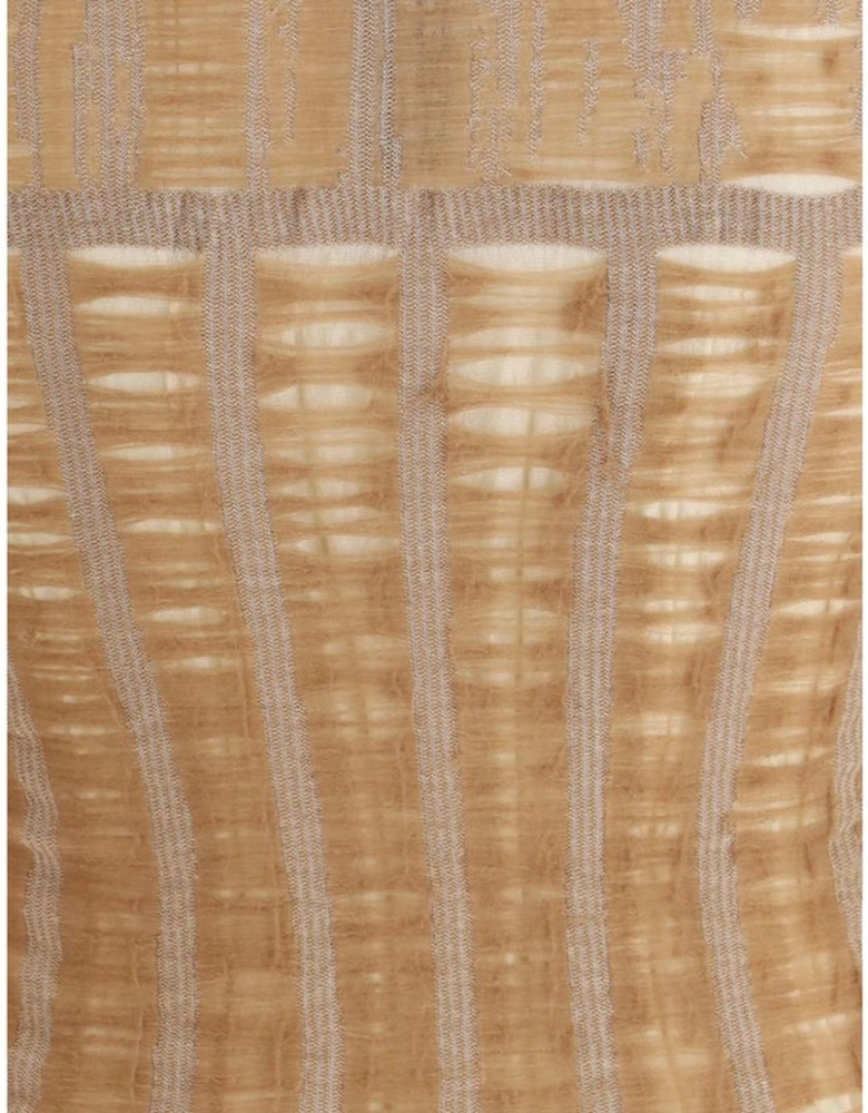 Seamless Jacquard Pattern Long Sleeve Sweater Women - Brown T-Shirts