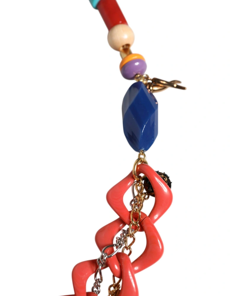 Embellished Brass Chain Belt Necklace Women - Multicolor