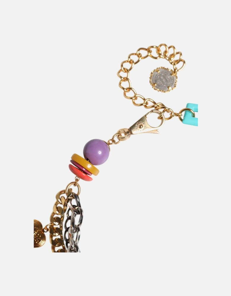 Embellished Brass Chain Belt Necklace Women - Multicolor