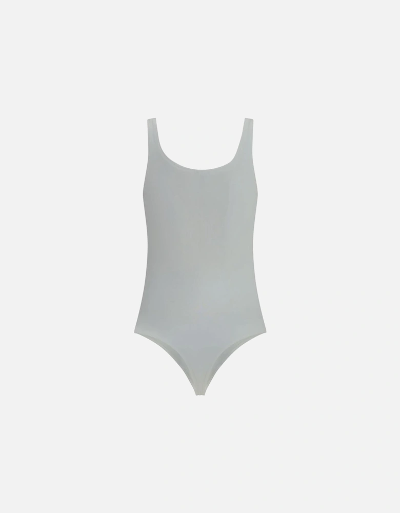 Chic Versatile Sleeveless Bodysuit with Rounded Neckline Women - White