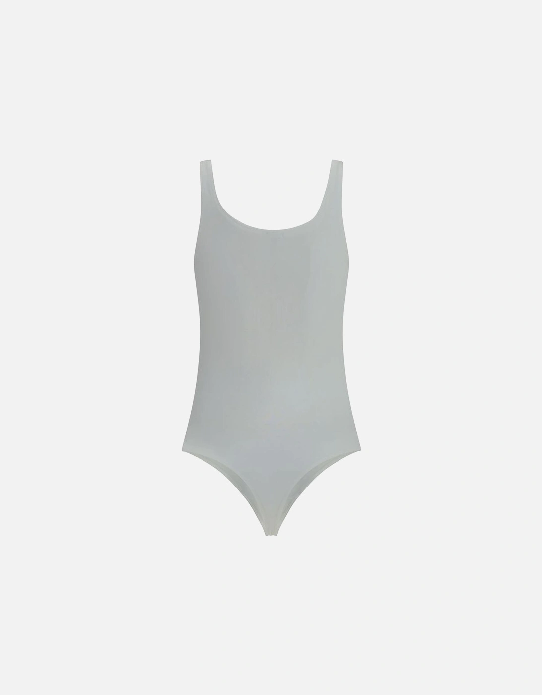 Chic Versatile Sleeveless Bodysuit with Rounded Neckline Women - White