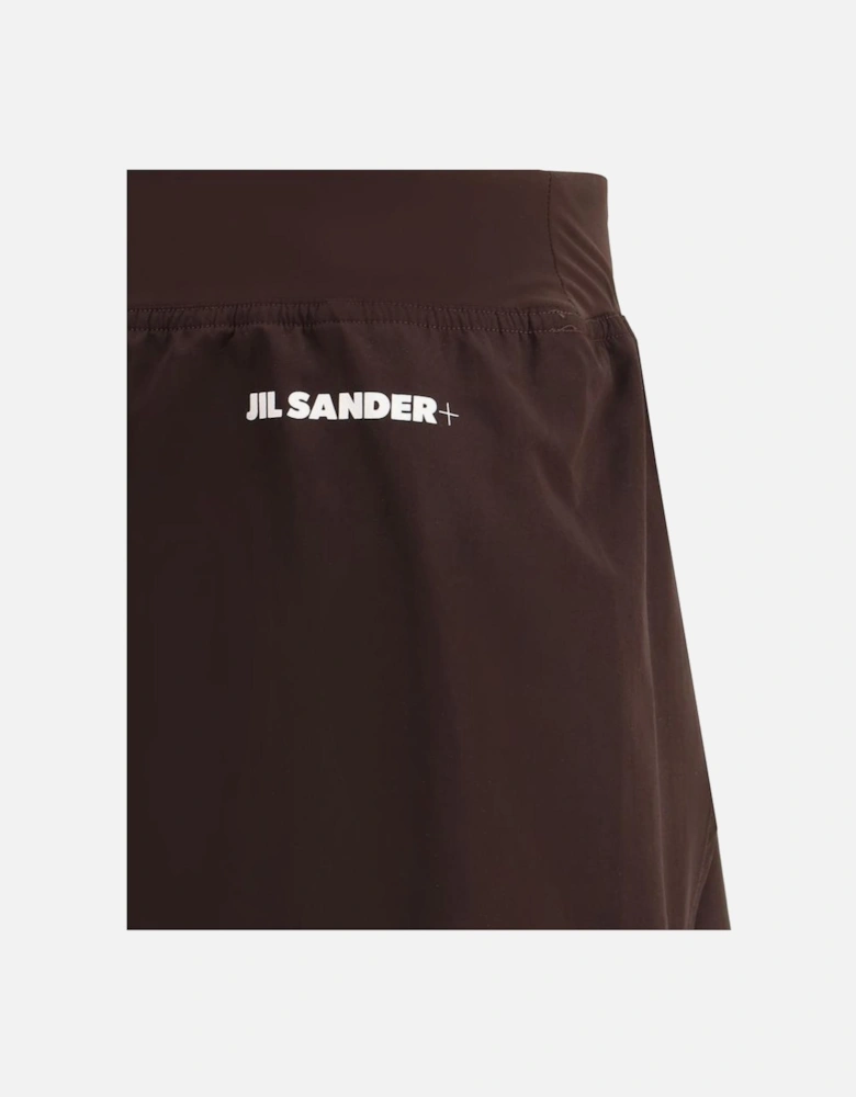 Nylon Sports Shorts with Elasticated Waist Women - Brown