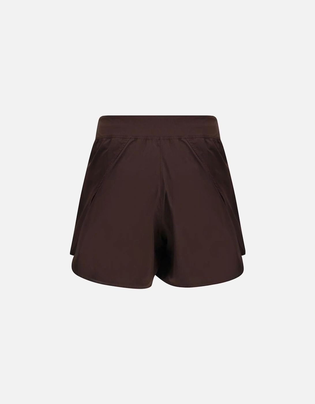 Nylon Sports Shorts with Elasticated Waist Women - Brown