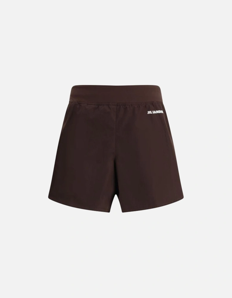 Nylon Sports Shorts with Elasticated Waist Women - Brown