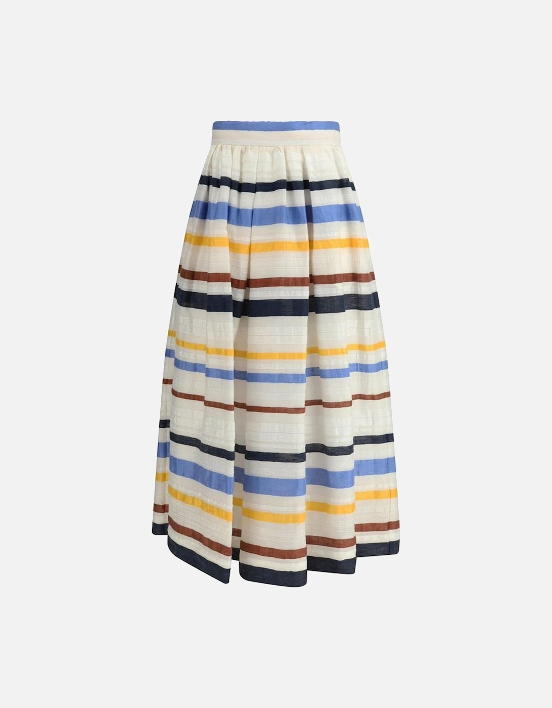 Horizontal Striped Flared Long Skirt Women - Multicolor, 4 of 3