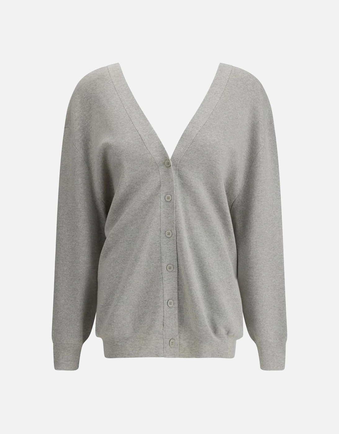 Double Side V Cardigan with Ribbed Edges Women - Gray Sweaters, 4 of 3