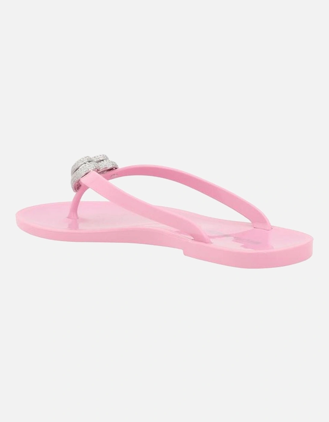 Double Heart Jewel Embellished Flat Sandals Women - Multicolor