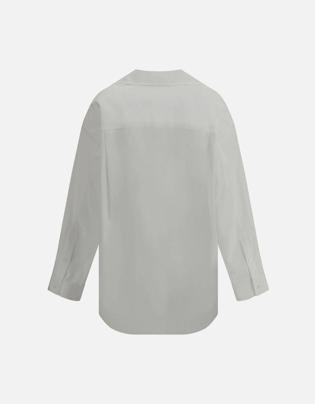 Rhinestone Embellished French Collar Shirt Women - White