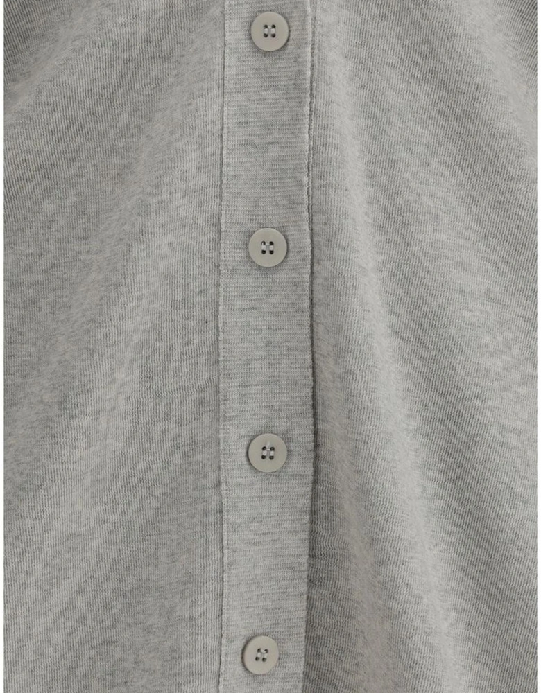 Double Side V Cardigan with Ribbed Edges Women - Gray Sweaters