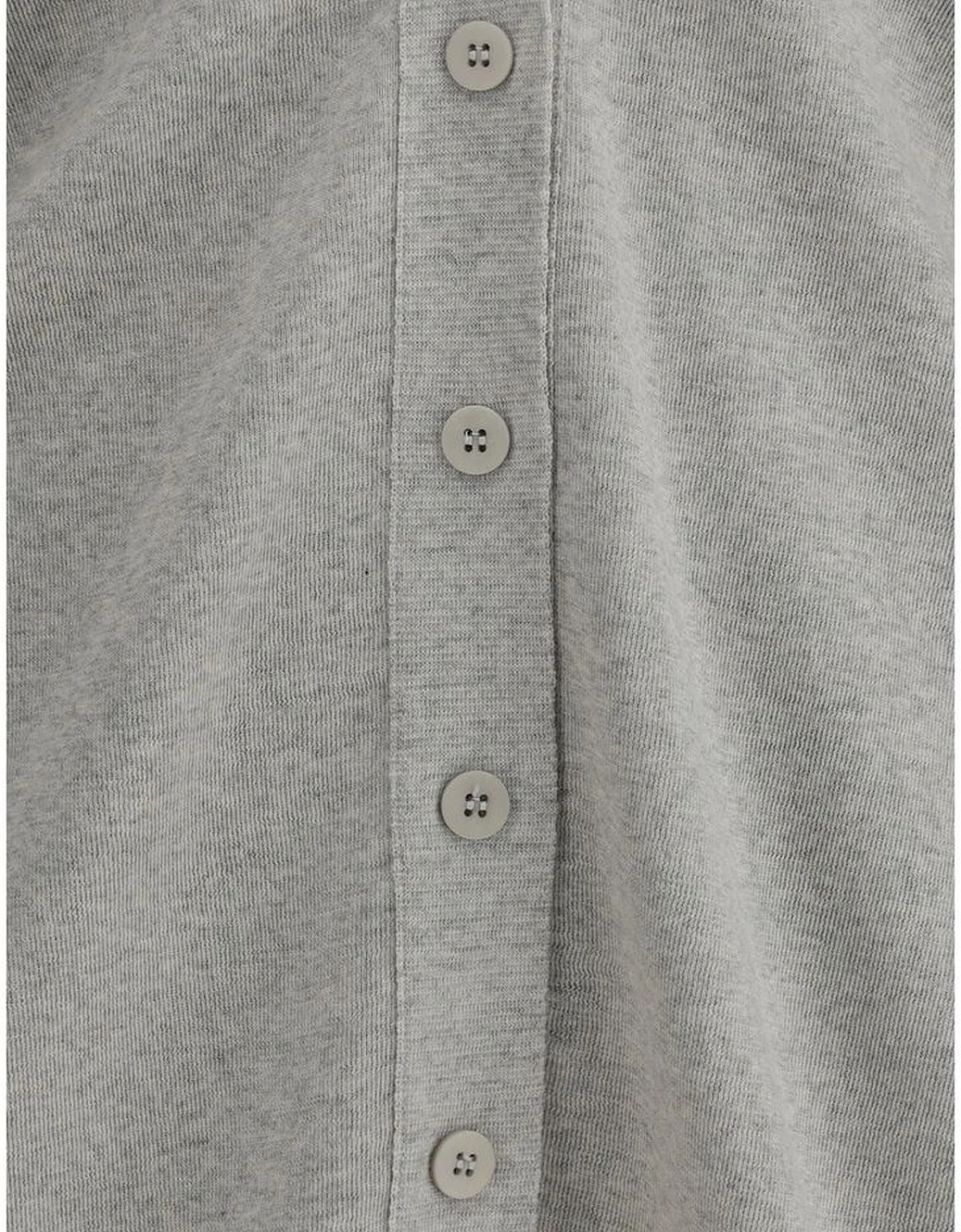Double Side V Cardigan with Ribbed Edges Women - Gray Sweaters