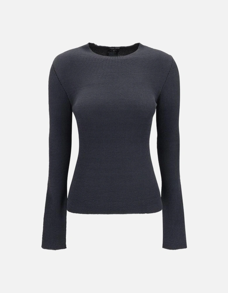 Ribbed Design Elegant Tight Fit Sweater Women - Gray