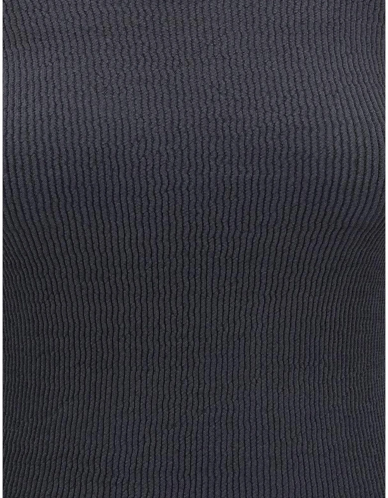 Ribbed Design Elegant Tight Fit Sweater Women - Gray