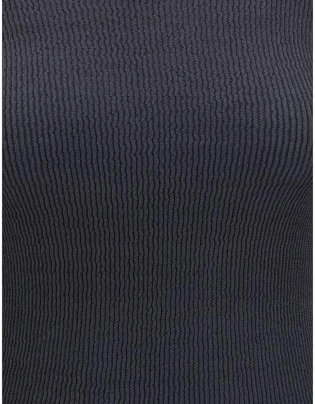 Ribbed Design Elegant Tight Fit Sweater Women - Gray