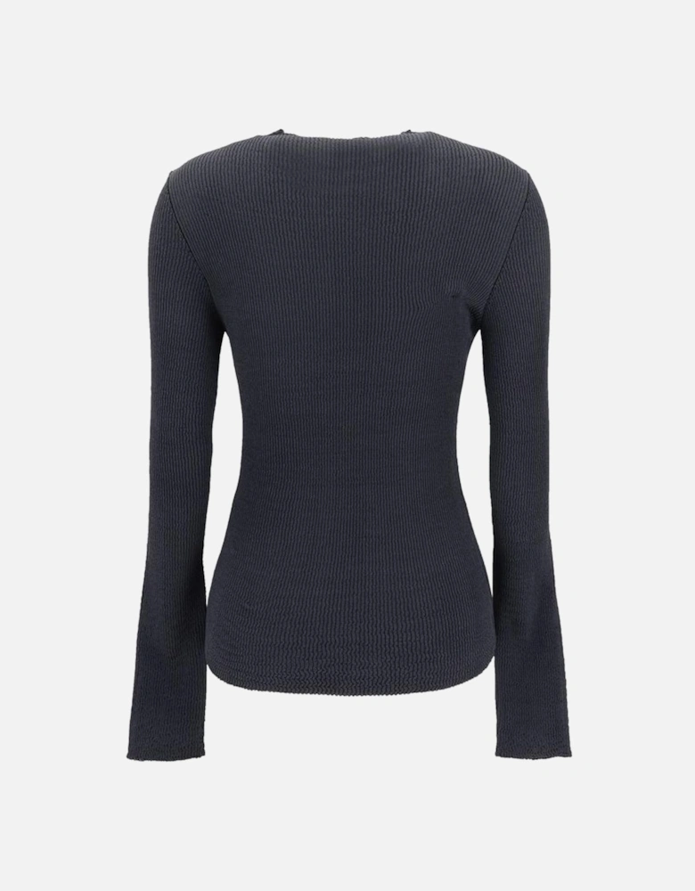 Ribbed Design Elegant Tight Fit Sweater Women - Gray
