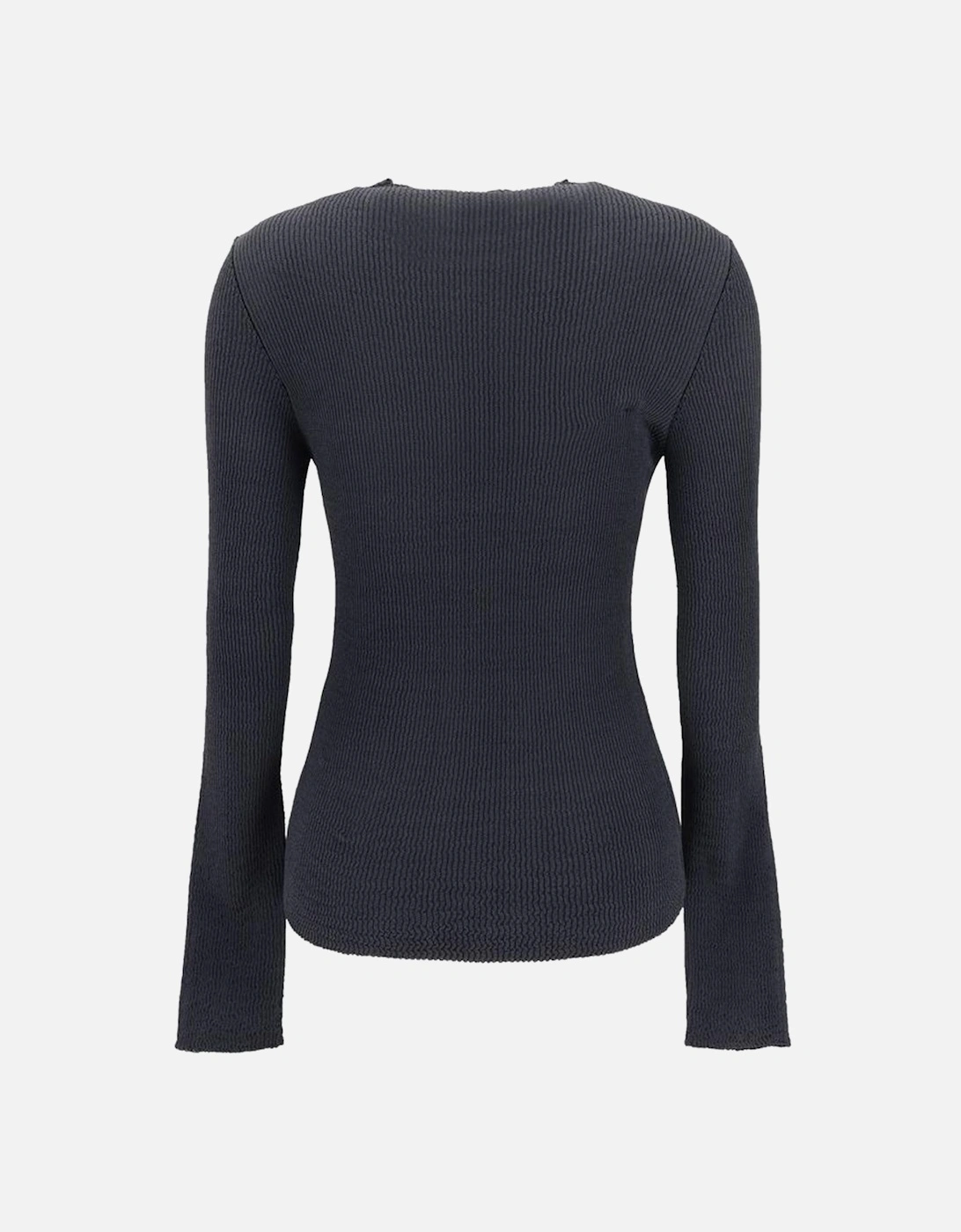 Ribbed Design Elegant Tight Fit Sweater Women - Gray
