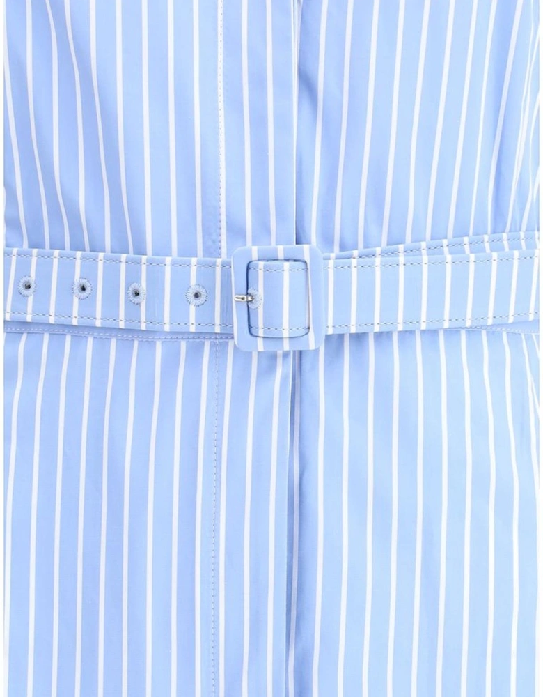 Striped Taranto Chemisier Dress with Belt Women - Light Blue Dresses