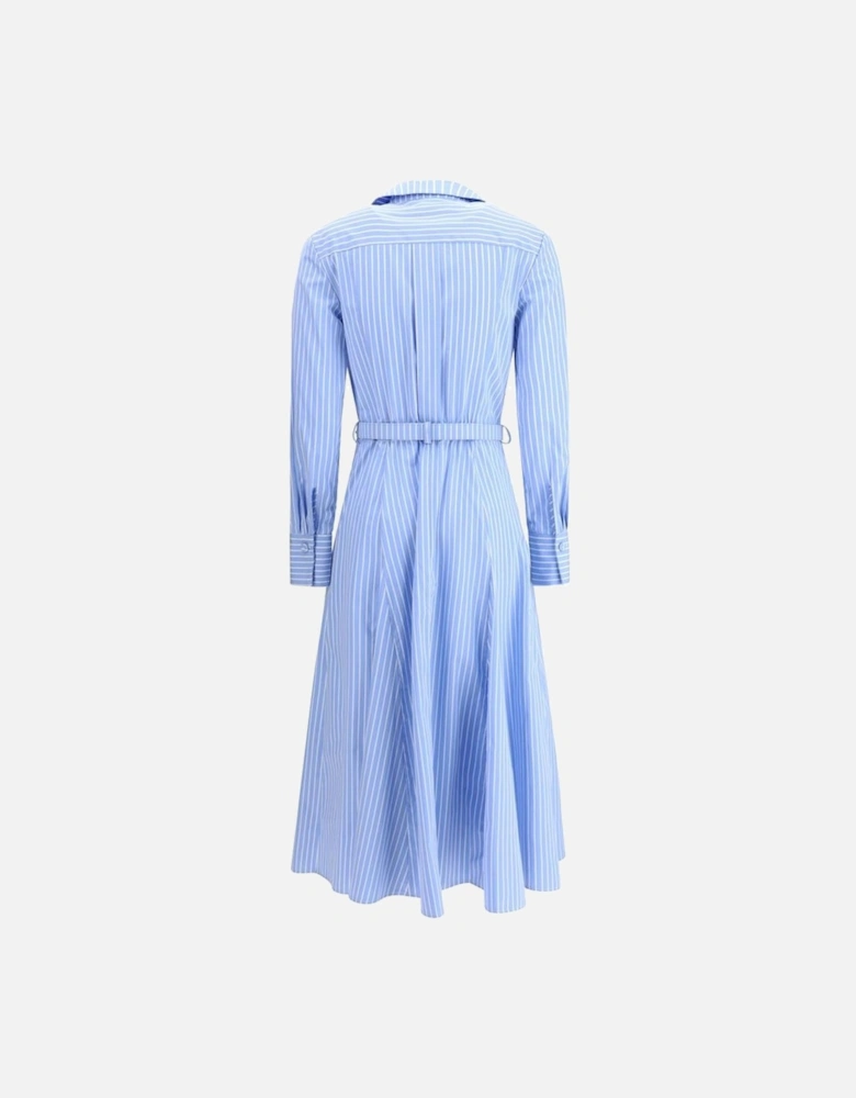 Striped Taranto Chemisier Dress with Belt Women - Light Blue Dresses