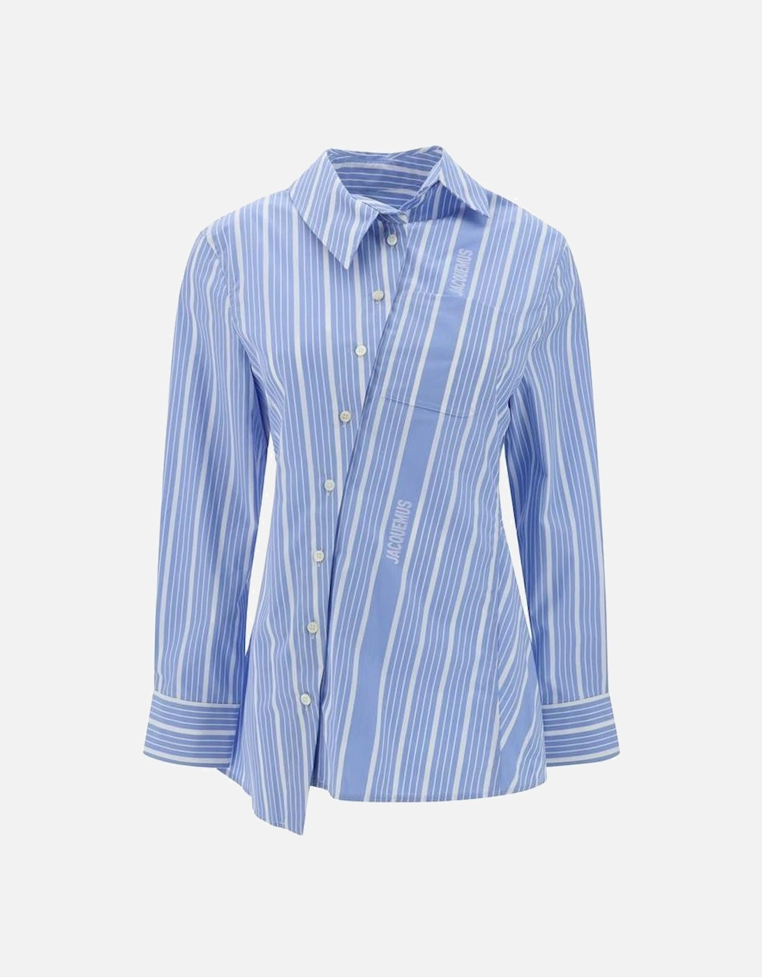 La Chemise Pablo Asymmetrical Striped Shirt Women - Light Blue, 4 of 3