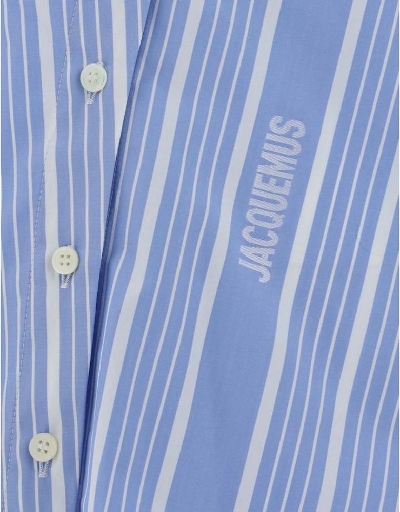 La Chemise Pablo Asymmetrical Striped Shirt Women - Light Blue