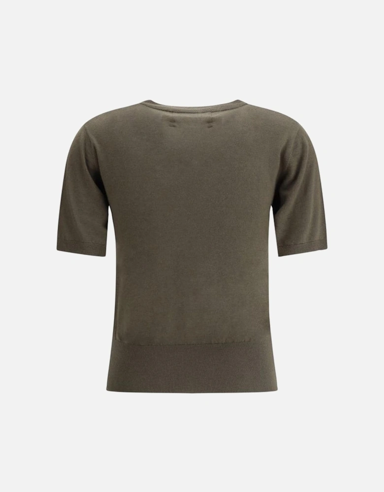Wool Short-Sleeve Sweater Women - Green