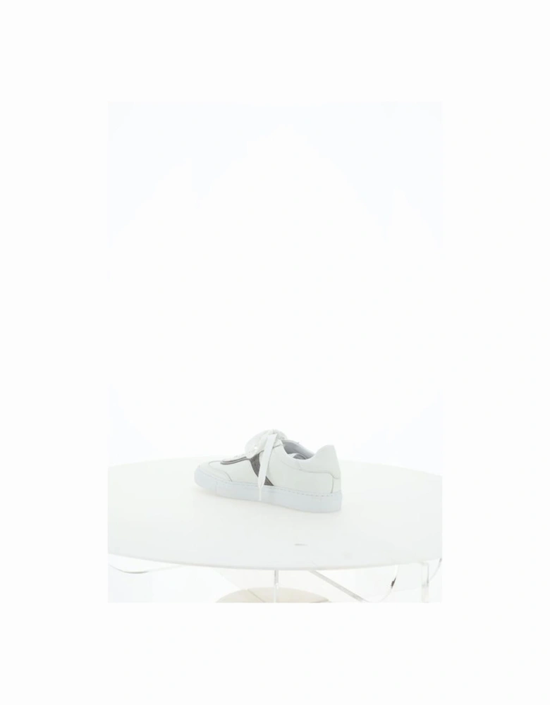 Leather Sneakers with Jewel Embellished Pattern Women - White