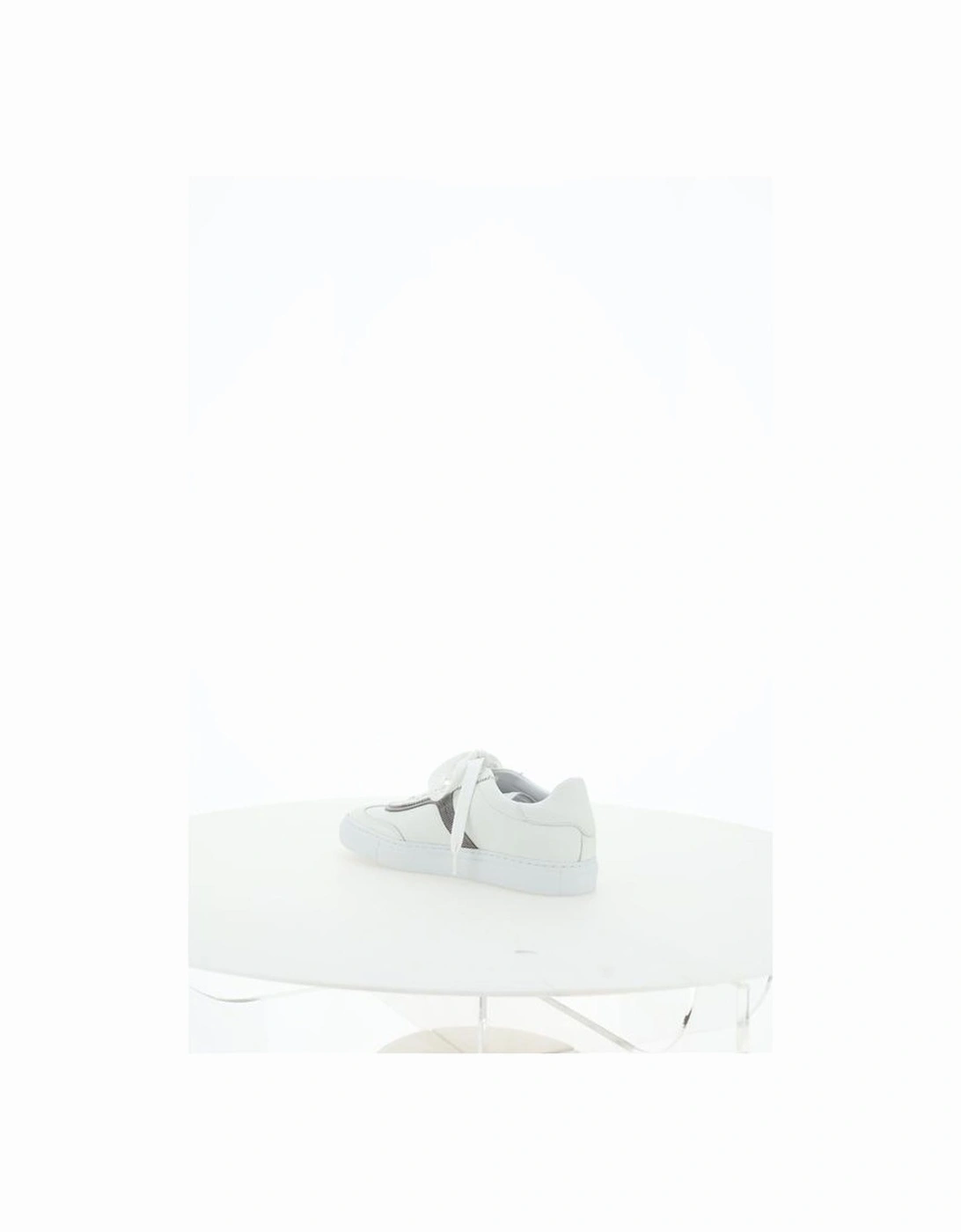 Leather Sneakers with Jewel Embellished Pattern Women - White