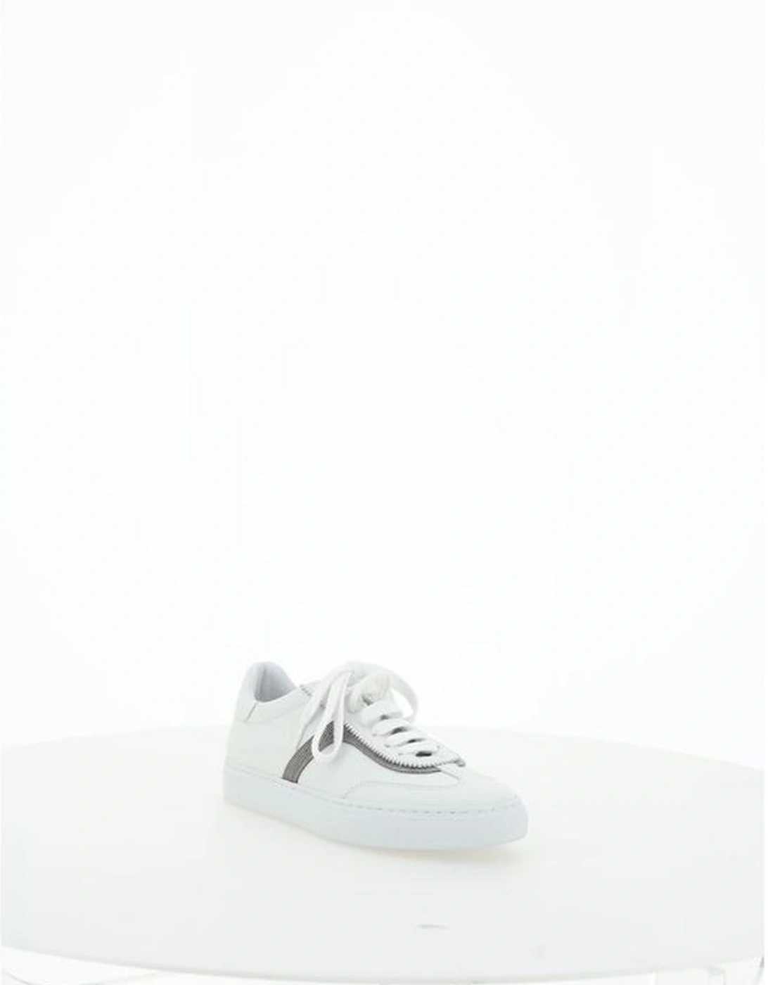 Leather Sneakers with Jewel Embellished Pattern Women - White