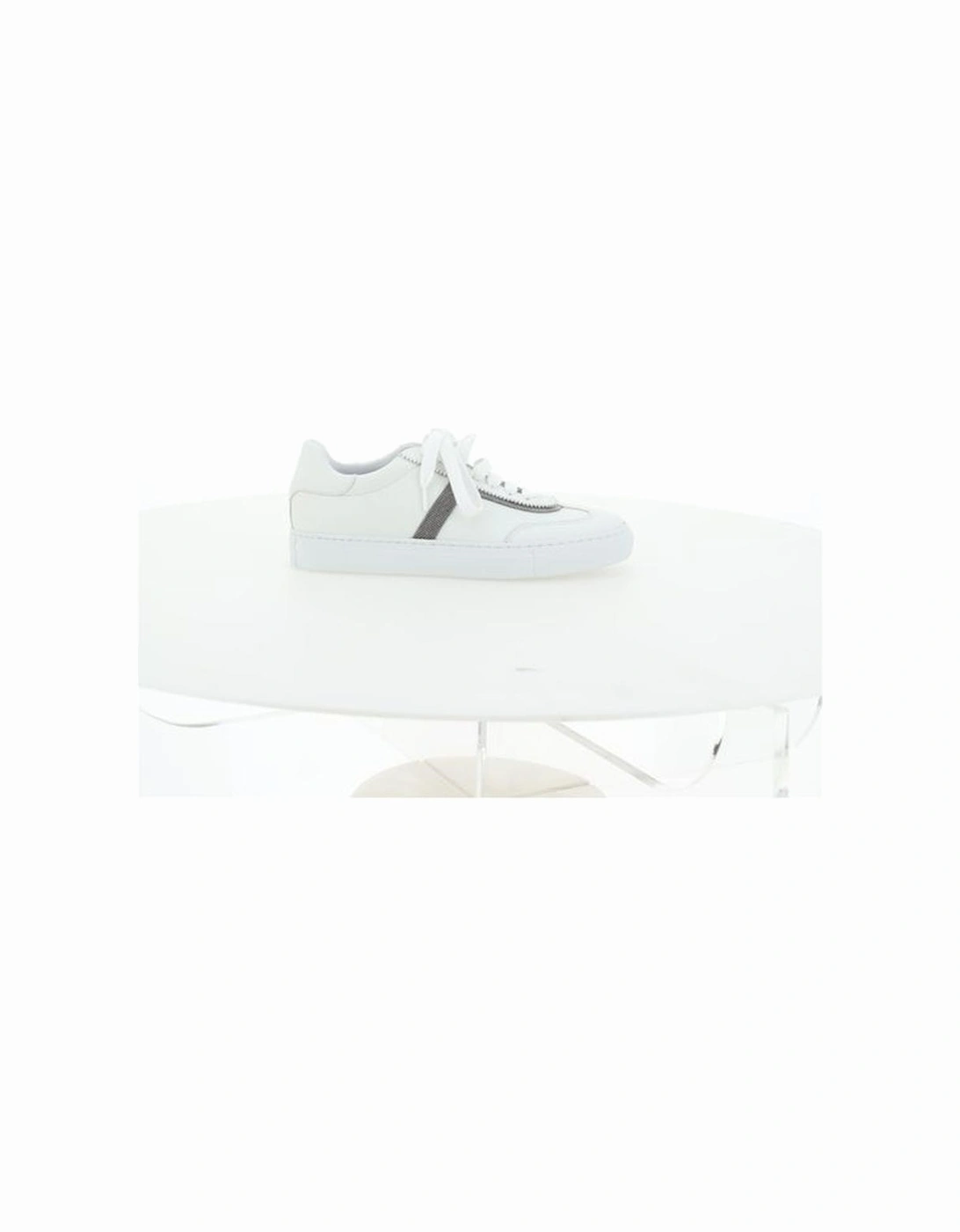 Leather Sneakers with Jewel Embellished Pattern Women - White, 5 of 4