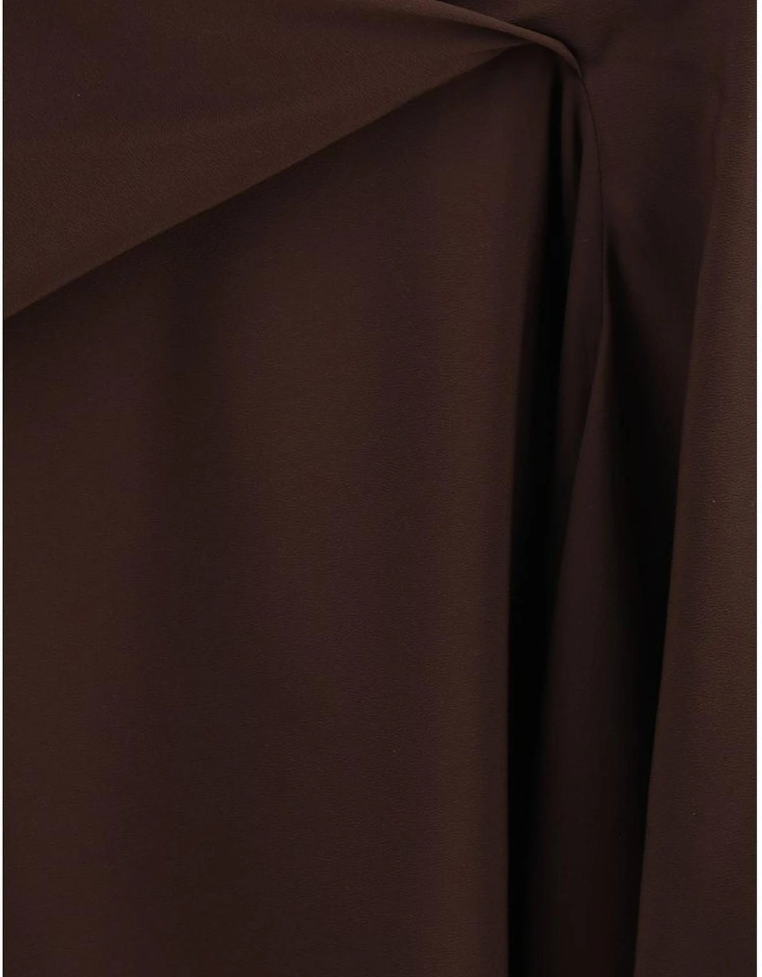 Asymmetrical One-Shoulder Draped Dress Women - Brown Dresses
