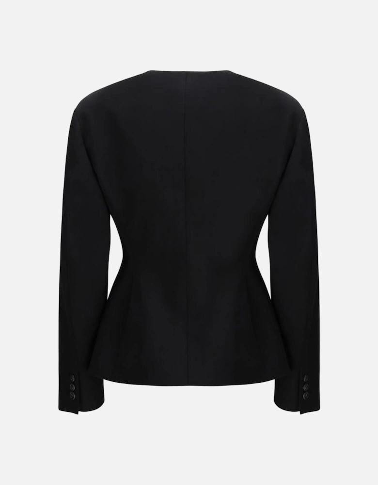 Double-Breasted Jacket with Front Welt Pockets Women - Black Jackets