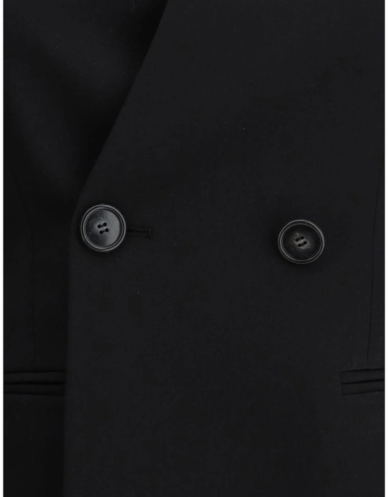 Double-Breasted Jacket with Front Welt Pockets Women - Black Jackets
