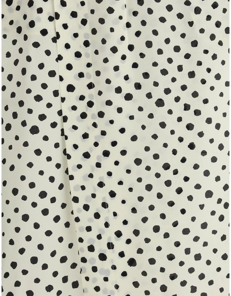 Silk Polka Dot Long Dress with Button Cuffs Women - Multicolor Dresses