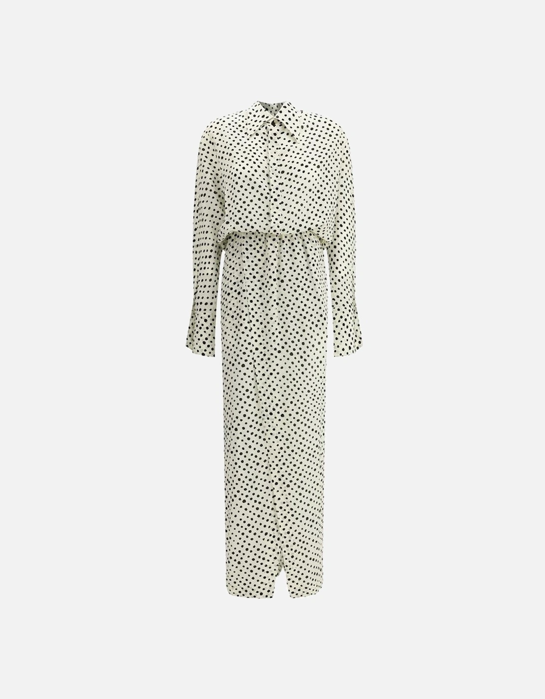 Silk Polka Dot Long Dress with Button Cuffs Women - Multicolor Dresses, 4 of 3