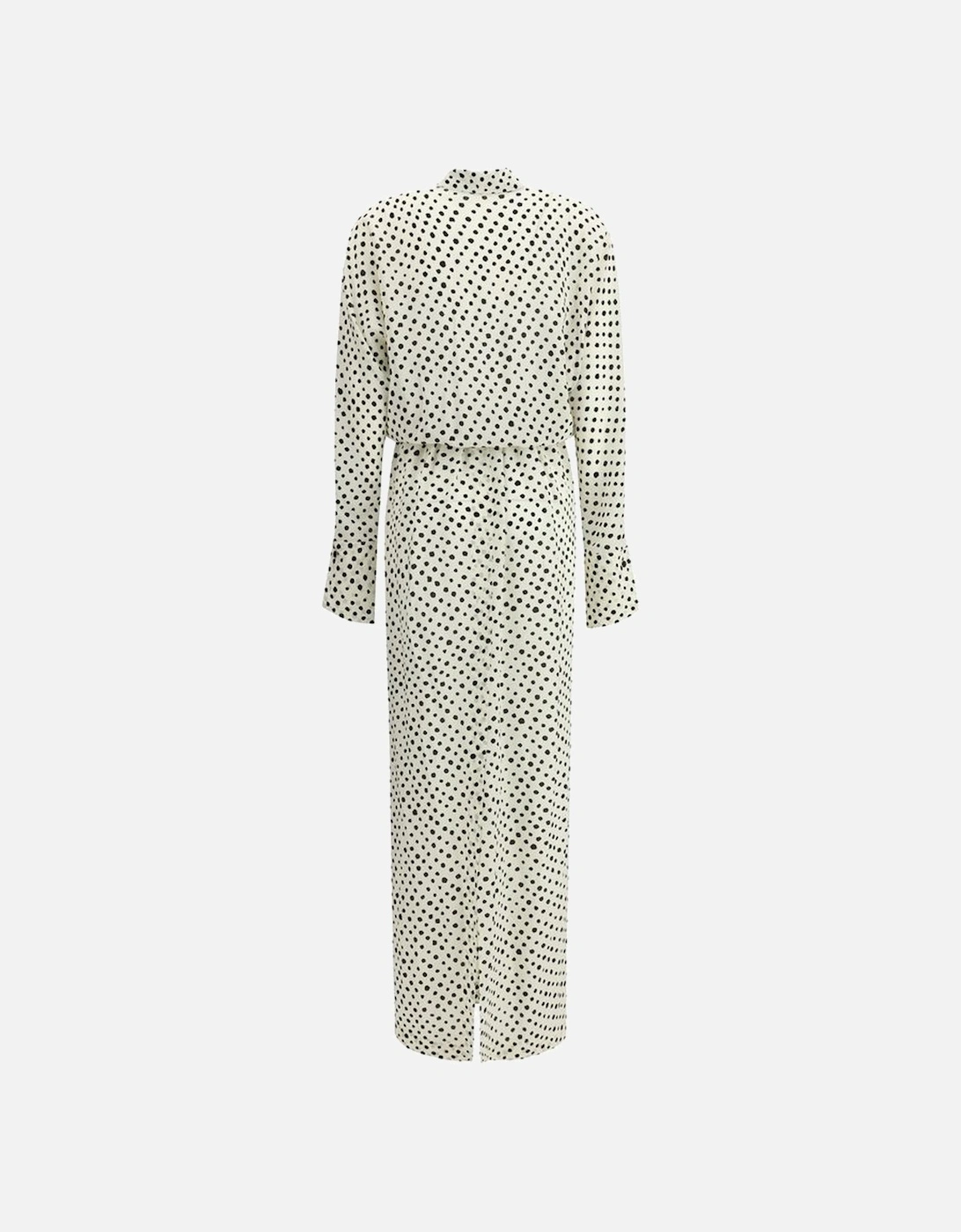 Silk Polka Dot Long Dress with Button Cuffs Women - Multicolor Dresses