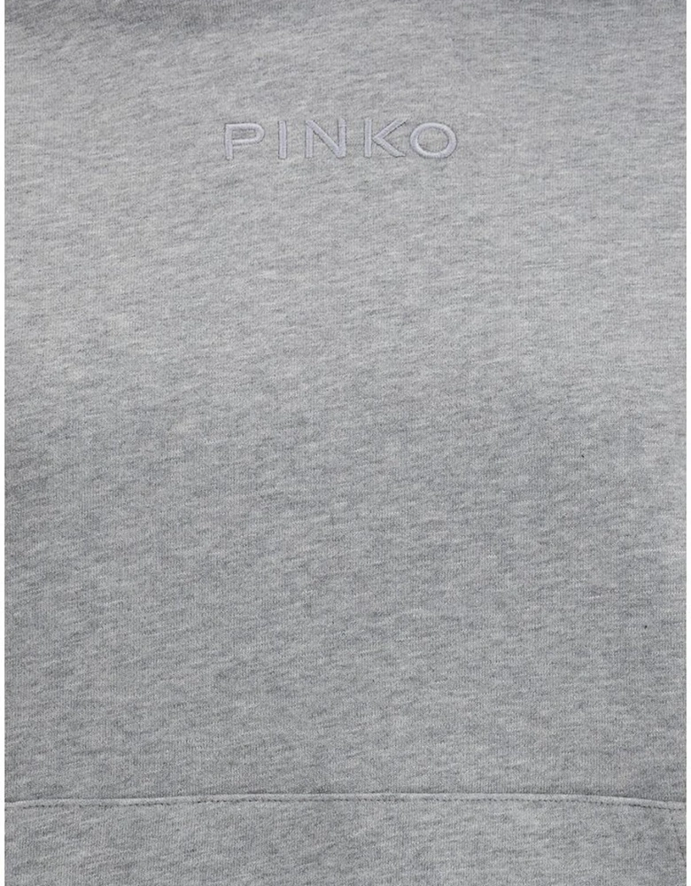 Hoodie with Kangaroo Pocket and Ribbed Cuffs Women - Gray Sweaters
