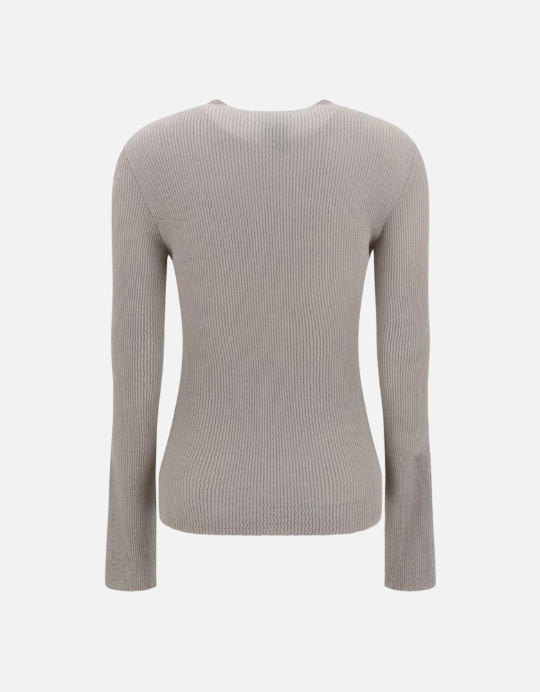 Ribbed Design Tight Fit Sweater Women - Beige