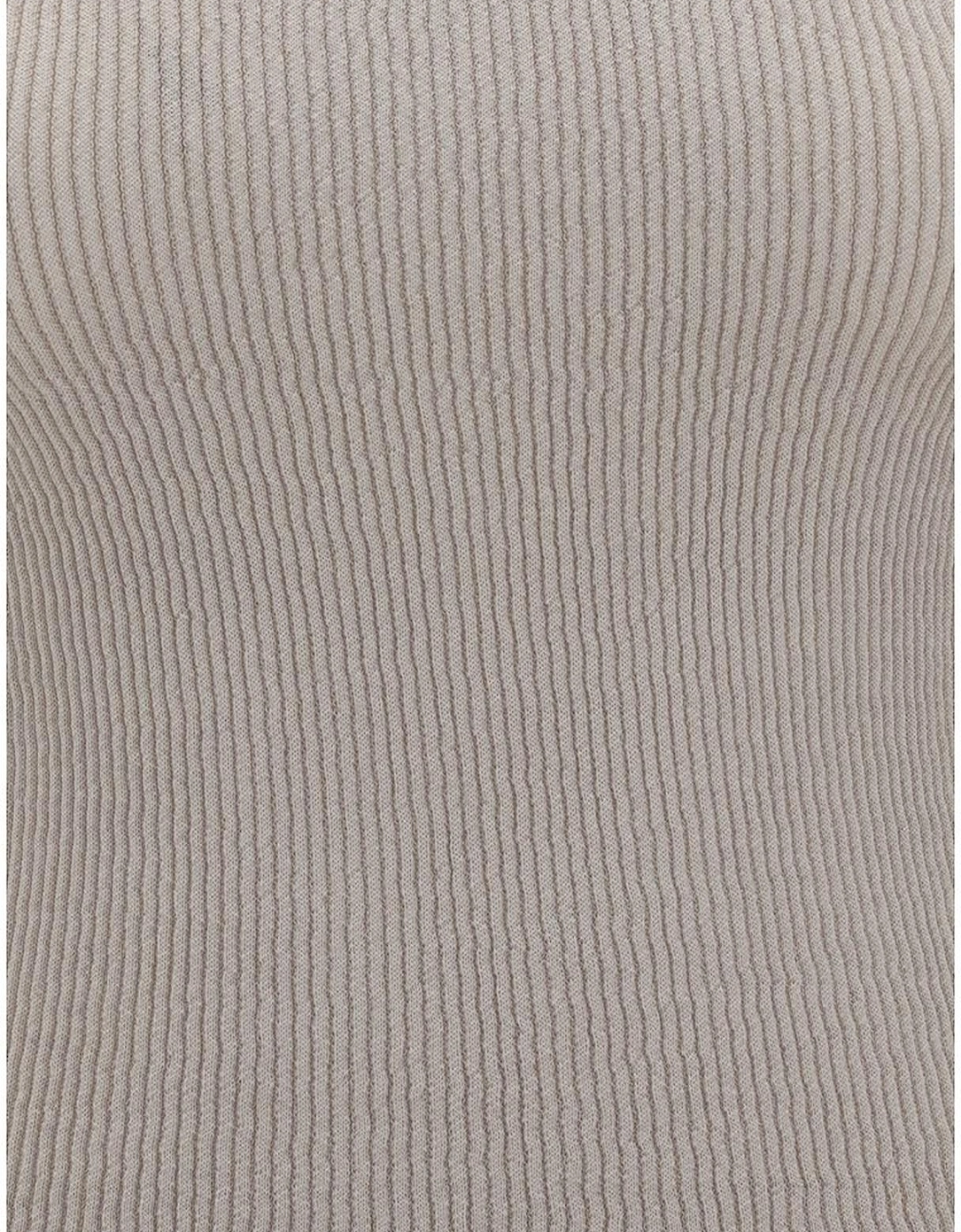 Ribbed Design Tight Fit Sweater Women - Beige