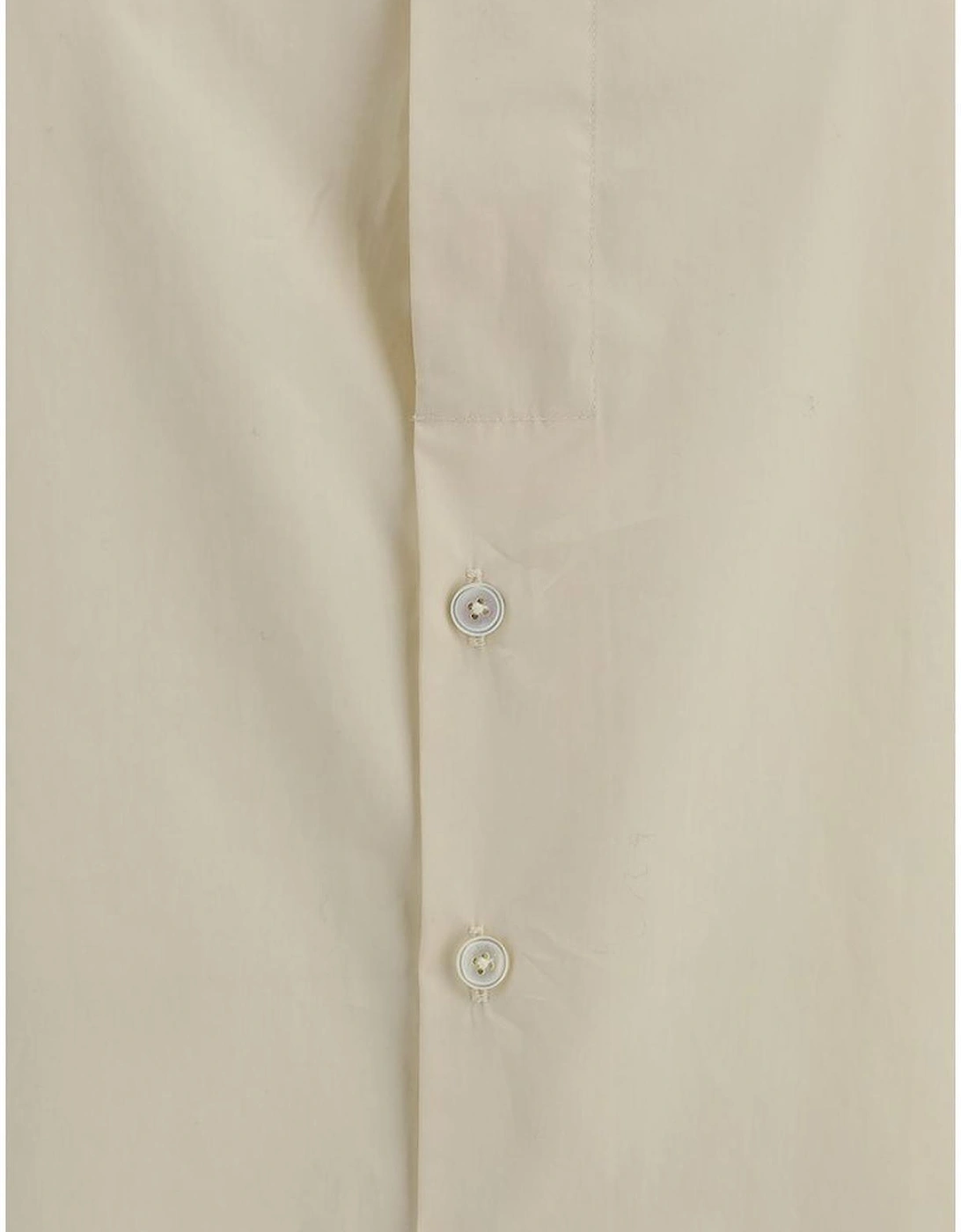 Elegant Cotton Shirt with Modern Sleeve Slits Women - Cream