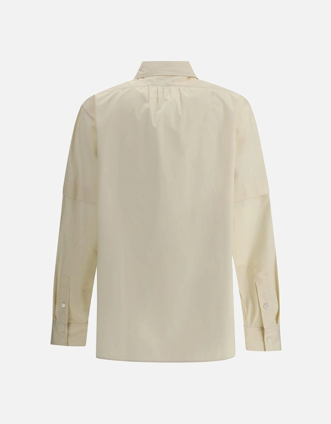 Elegant Cotton Shirt with Modern Sleeve Slits Women - Cream