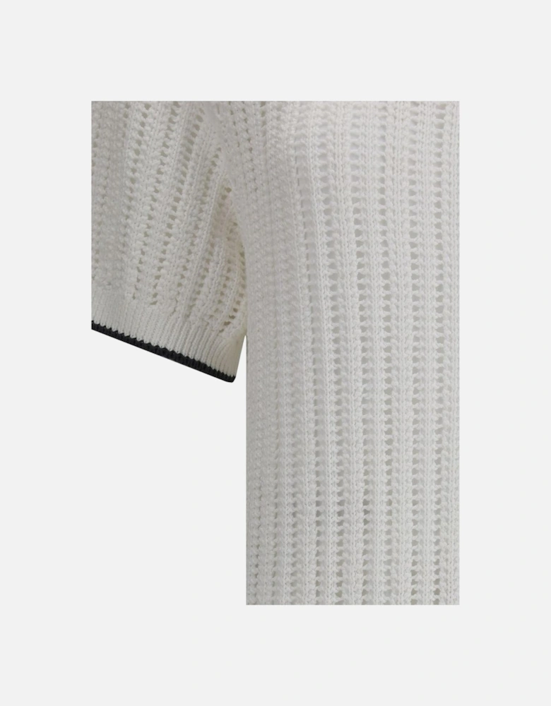 Ribbed Crew Neck Short-Sleeved Midi Dress Women - White Dresses