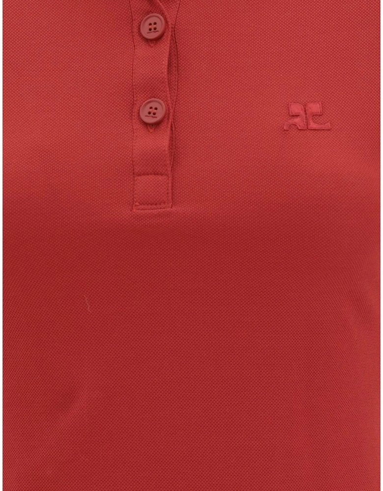 Cotton Polo Shirt Style Dress with Embroidered Logo Women Dresses