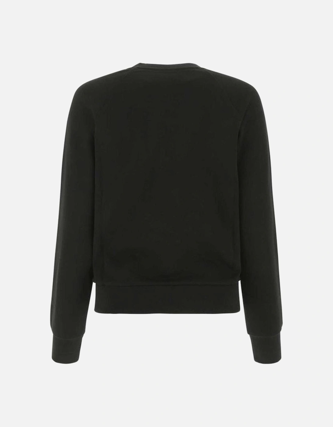 Ribbed Knit Sweater with Embroidered Logo Women - Black