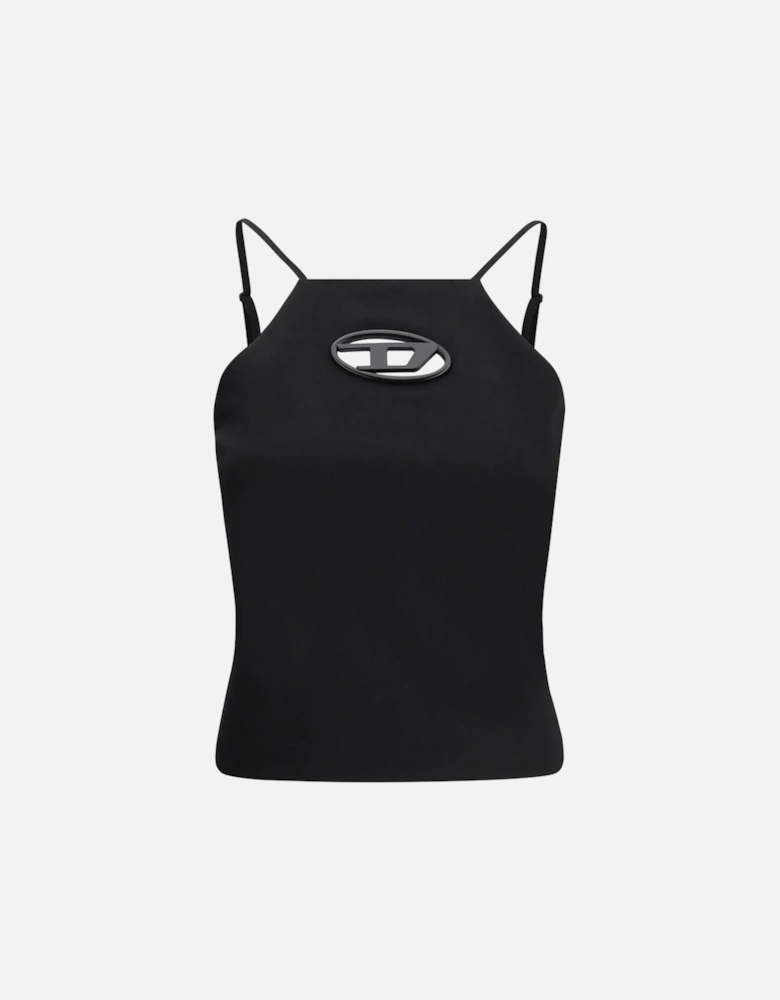 Wool Cropped Top with Cut-Out Details Women - Black T-Shirts