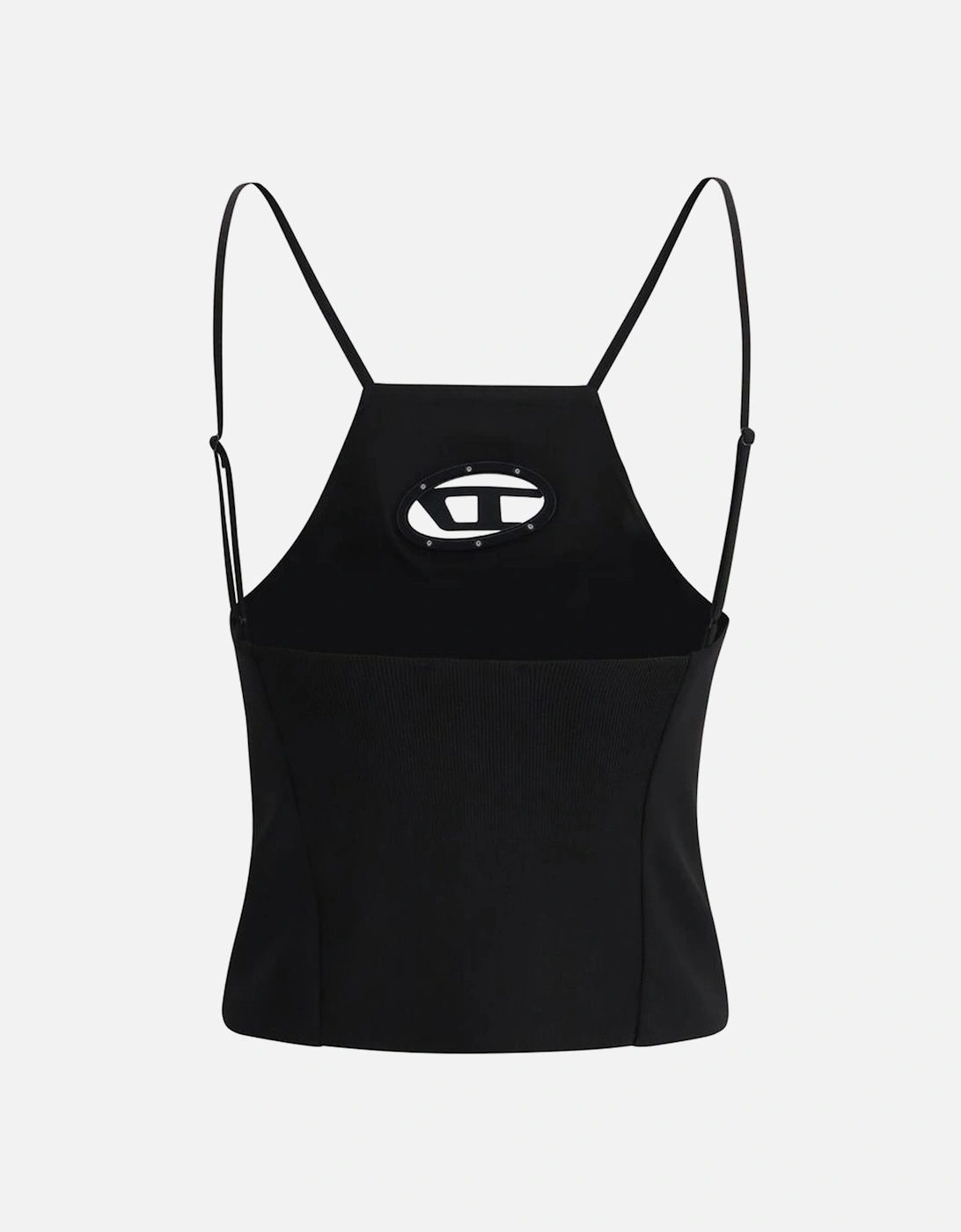 Wool Cropped Top with Cut-Out Details Women - Black T-Shirts